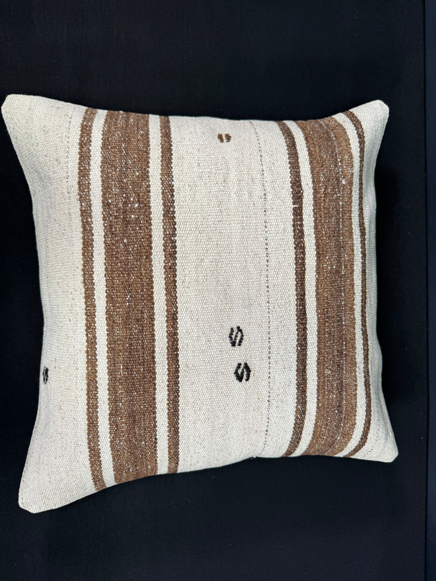 Turkish Hemp Pillow Cushion Natural Beige Brown Cushion Cover 20x20 #18154