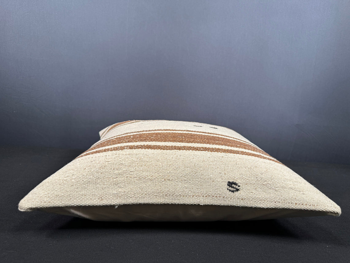 Turkish Hemp Pillow Cushion Natural Beige Brown Cushion Cover 20x20 #18154