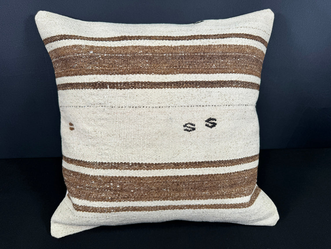 Turkish Hemp Pillow Cushion Natural Beige Brown Cushion Cover 20x20 #18154