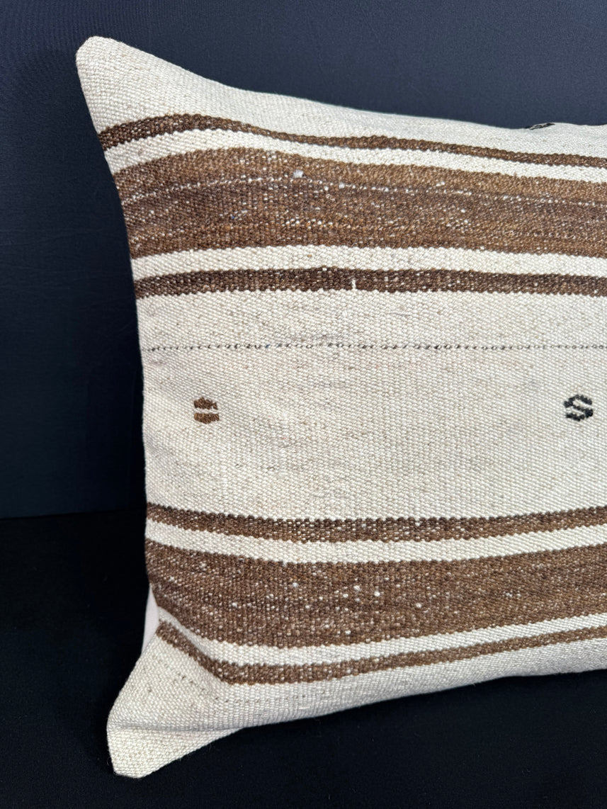 Turkish Hemp Pillow Cushion Natural Beige Brown Cushion Cover 20x20 #18154