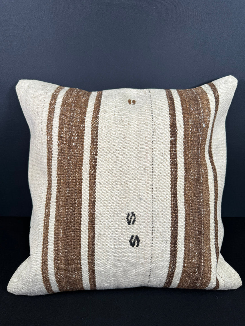 Turkish Hemp Pillow Cushion Natural Beige Brown Cushion Cover 20x20 #18154