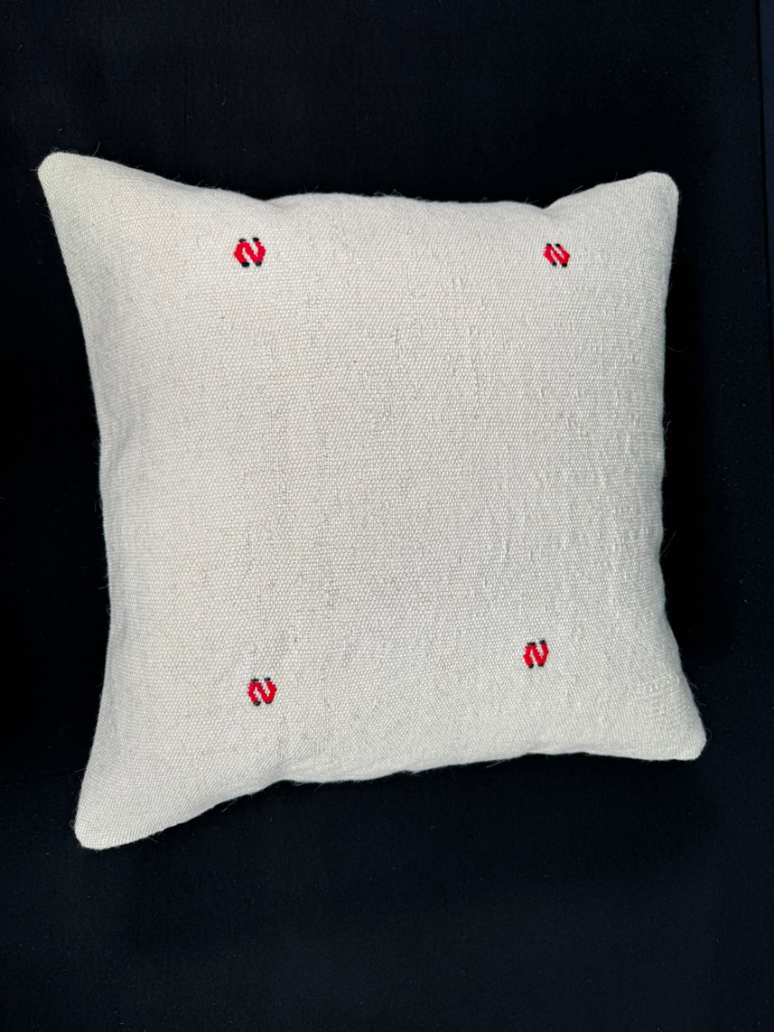 Turkish Hemp Pillow Cushion Natural Beige Red Cushion Cover 20x20 #18177