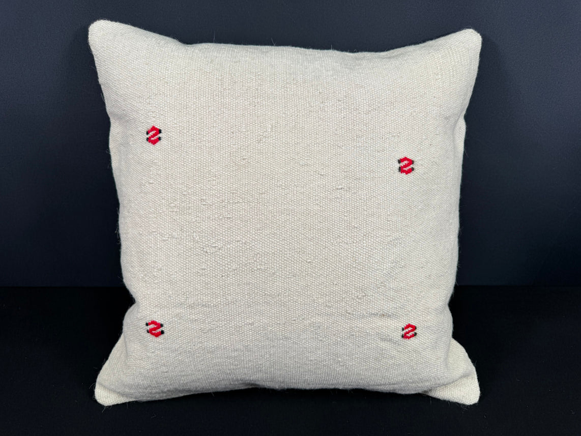 Turkish Hemp Pillow Cushion Natural Beige Red Cushion Cover 20x20 #18177