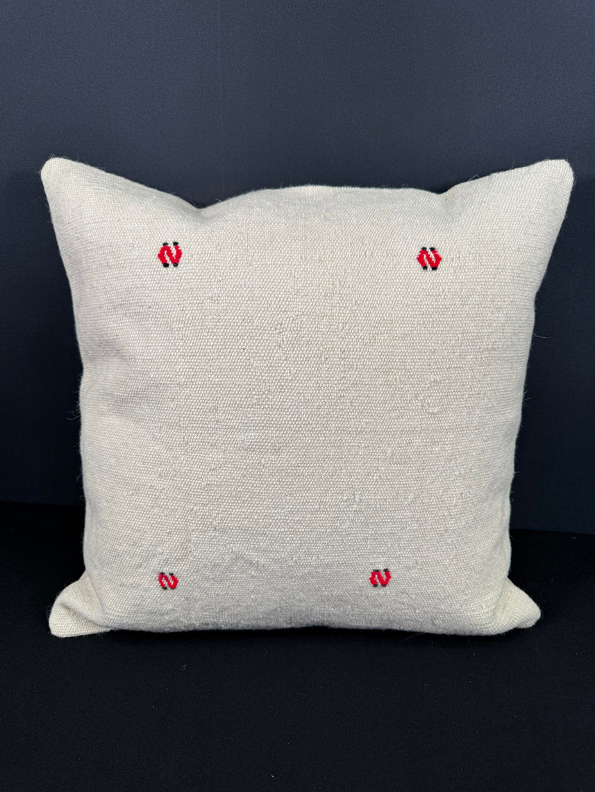 Turkish Hemp Pillow Cushion Natural Beige Red Cushion Cover 20x20 #18177