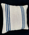 Turkish Hemp Pillow Cushion Natural Beige Blue Cushion Cover 20x20 #18157