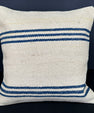 Turkish Hemp Pillow Cushion Natural Beige Blue Cushion Cover 20x20 #18157