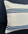 Turkish Hemp Pillow Cushion Natural Beige Blue Cushion Cover 20x20 #18157