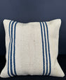 Turkish Hemp Pillow Cushion Natural Beige Blue Cushion Cover 20x20 #18157