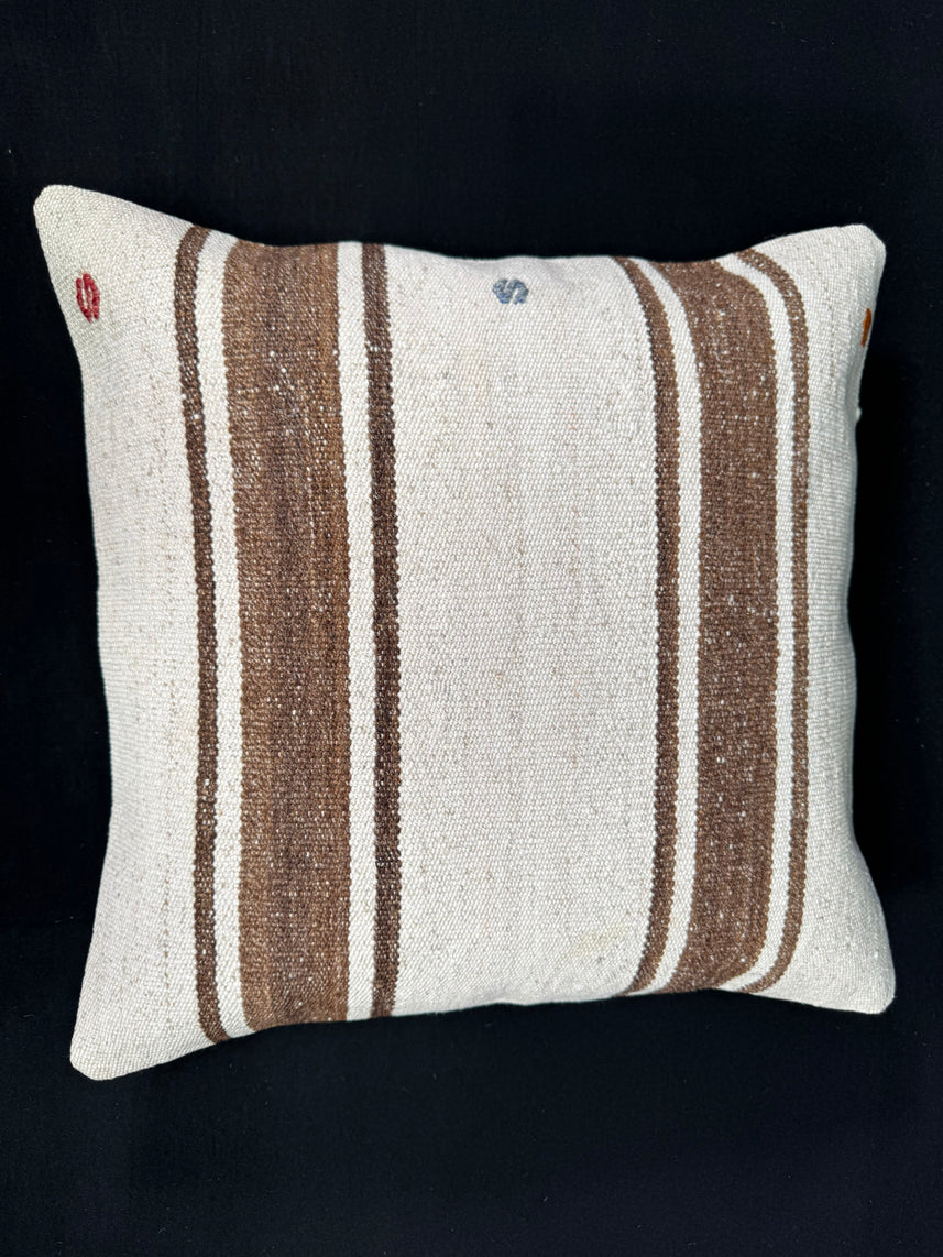 Turkish Hemp Pillow Cushion Natural Beige Brown Cushion Cover 20x20 #18155