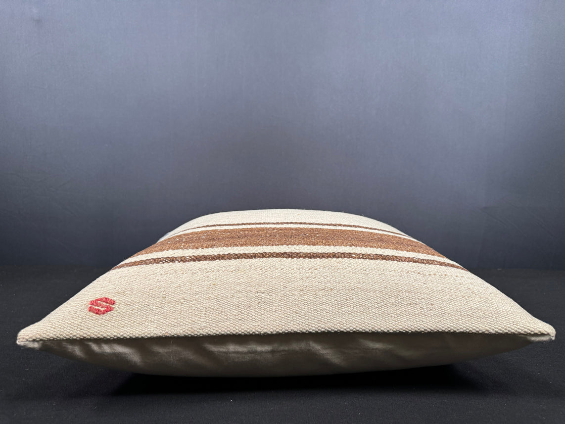 Turkish Hemp Pillow Cushion Natural Beige Brown Cushion Cover 20x20 #18155