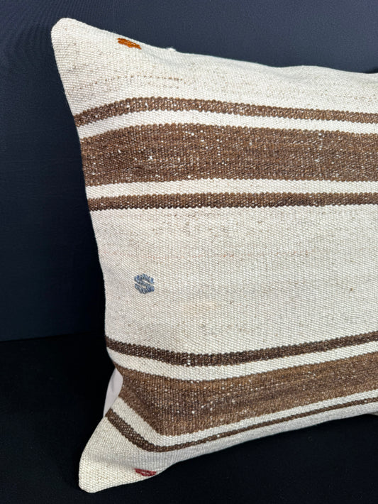 Turkish Hemp Pillow Cushion Natural Beige Brown Cushion Cover 20x20 #18155