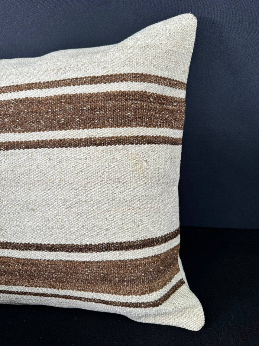 Turkish Hemp Pillow Cushion Natural Beige Brown Cushion Cover 20x20 #18155