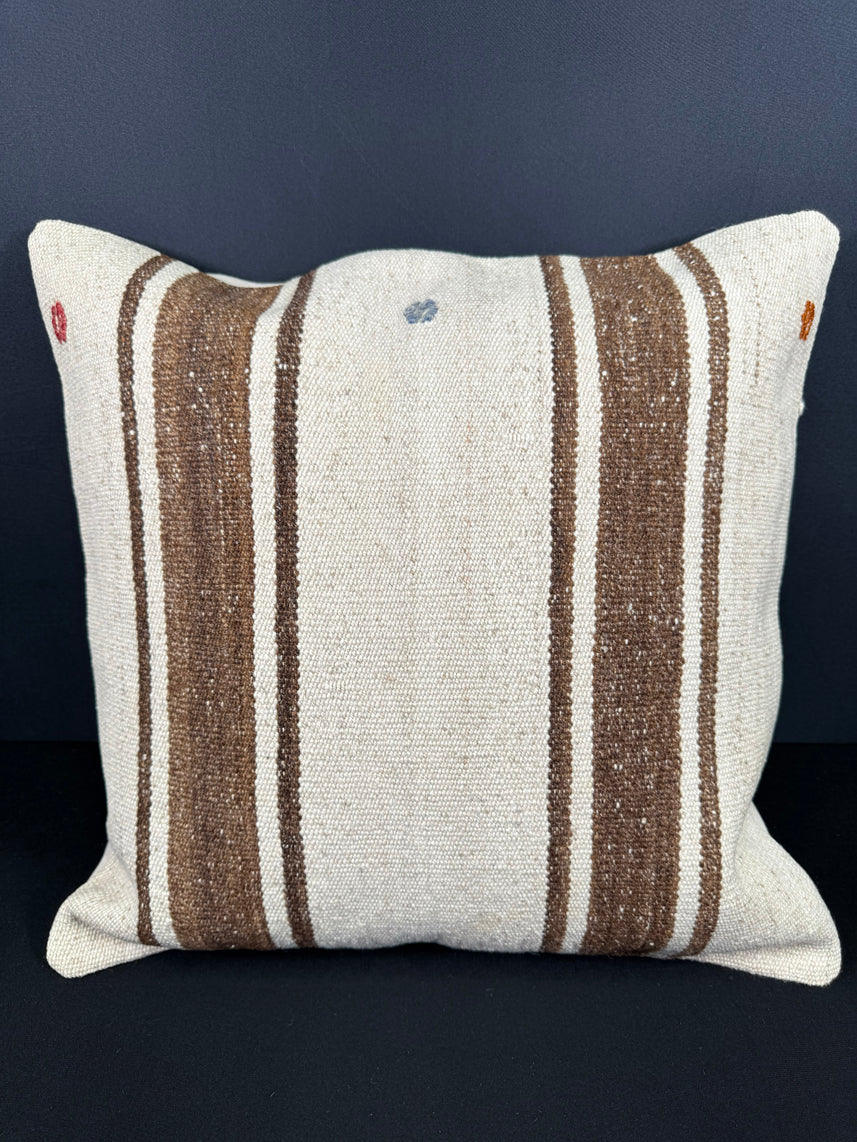 Turkish Hemp Pillow Cushion Natural Beige Brown Cushion Cover 20x20 #18155