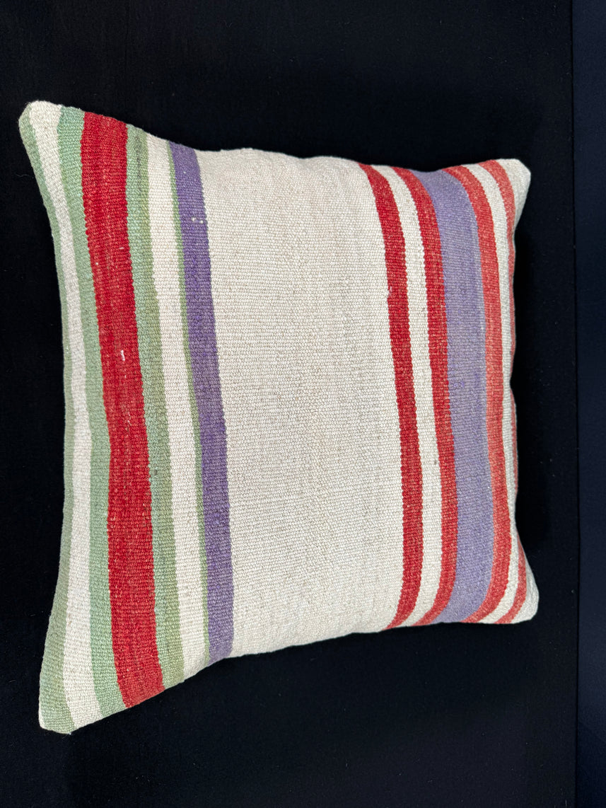 Turkish Hemp Pillow Cushion Natural Beige Red Cushion Cover 20x20 #18153