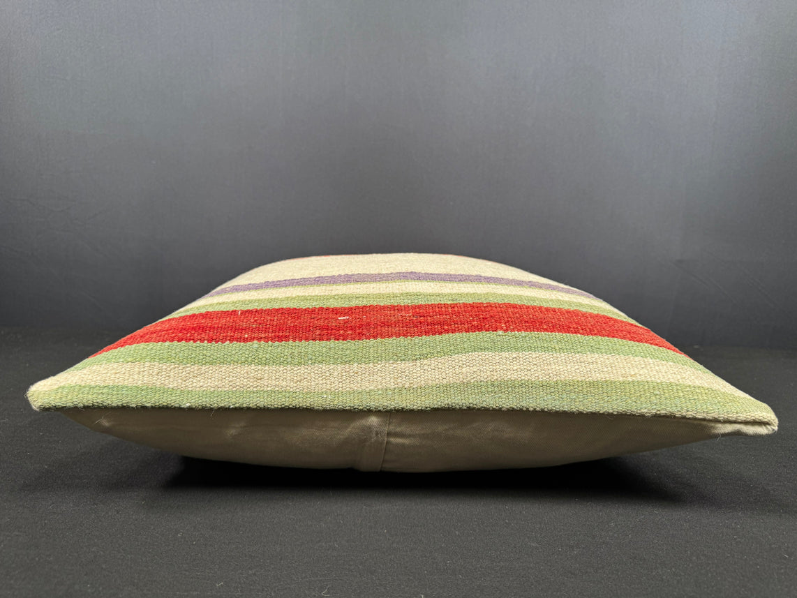 Turkish Hemp Pillow Cushion Natural Beige Red Cushion Cover 20x20 #18153