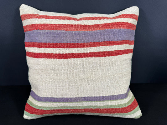 Turkish Hemp Pillow Cushion Natural Beige Red Cushion Cover 20x20 #18153