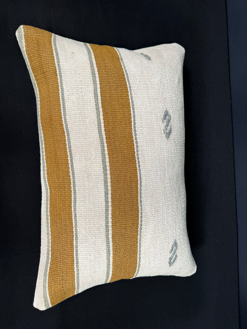 Turkish Hemp Pillow Cushion Natural Beige Brown Cushion Cover 16x24 #18136