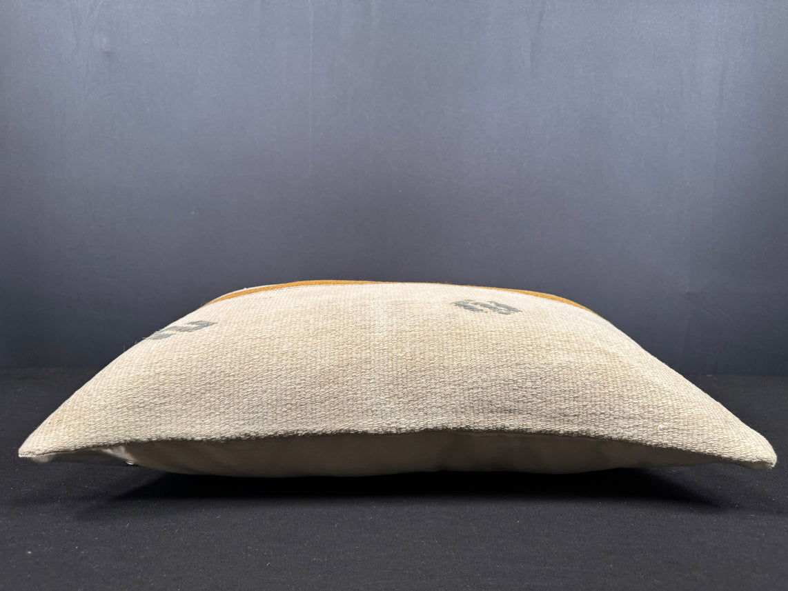 Turkish Hemp Pillow Cushion Natural Beige Brown Cushion Cover 16x24 #18136