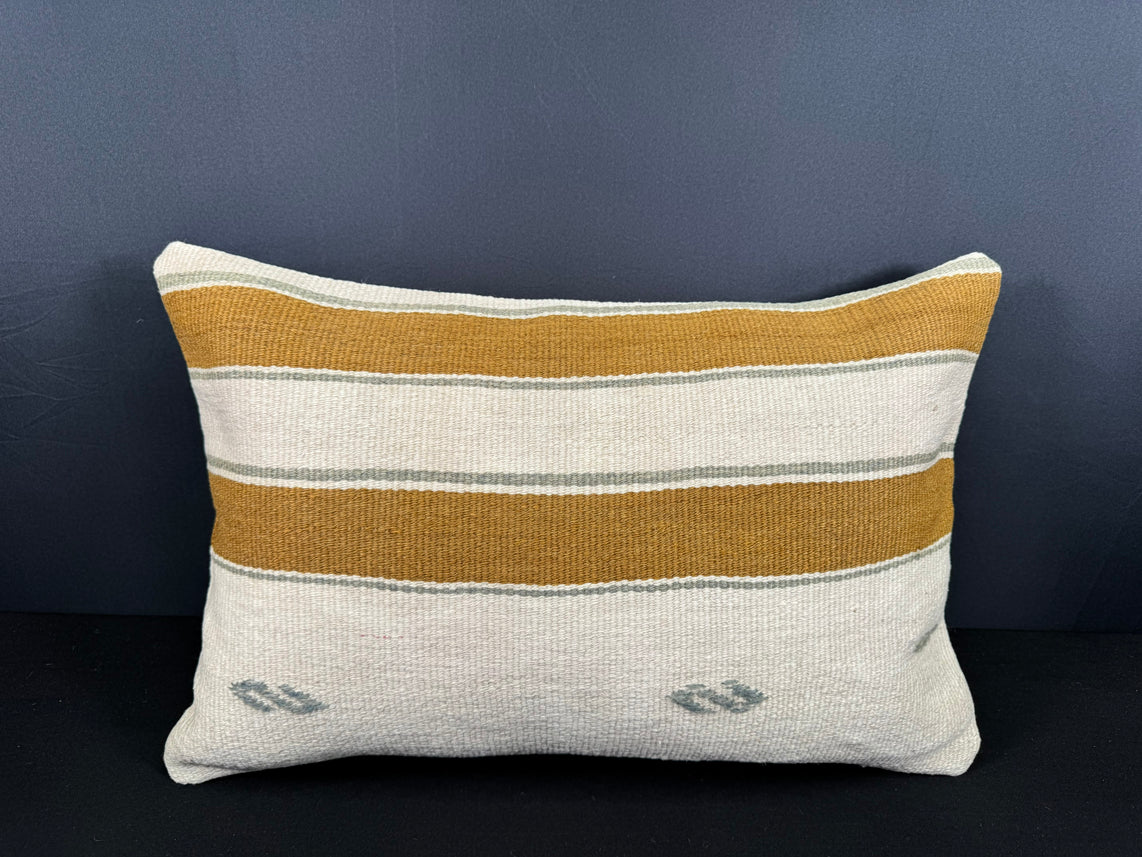Turkish Hemp Pillow Cushion Natural Beige Brown Cushion Cover 16x24 #18136