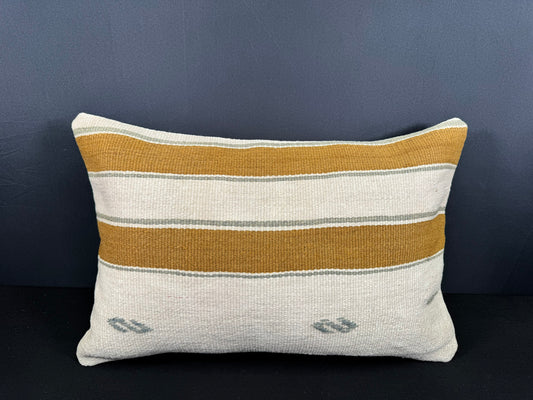 Turkish Hemp Pillow Cushion Natural Beige Brown Cushion Cover 16x24 #18136