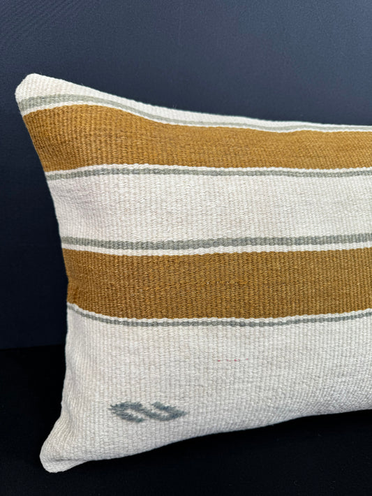 Turkish Hemp Pillow Cushion Natural Beige Brown Cushion Cover 16x24 #18136