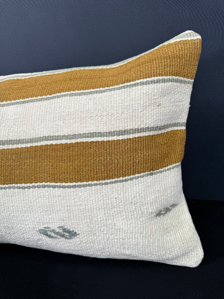 Turkish Hemp Pillow Cushion Natural Beige Brown Cushion Cover 16x24 #18136
