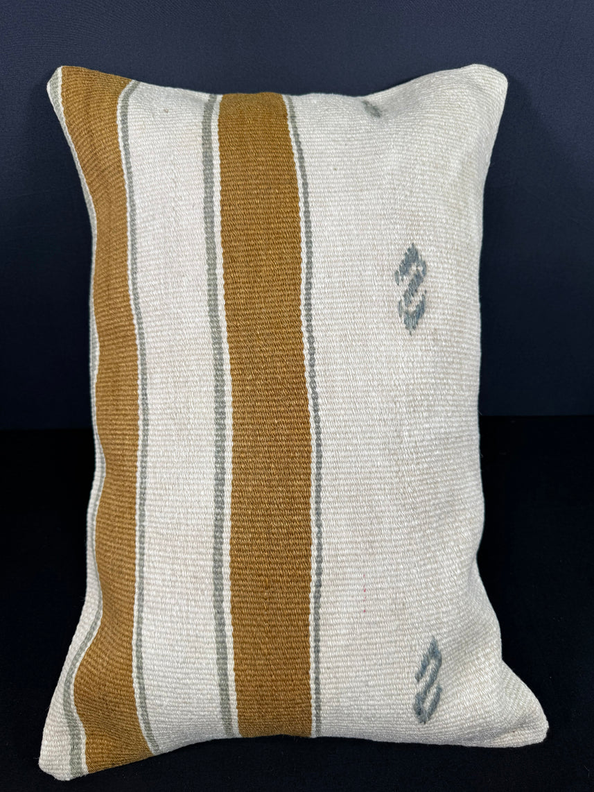 Turkish Hemp Pillow Cushion Natural Beige Brown Cushion Cover 16x24 #18136