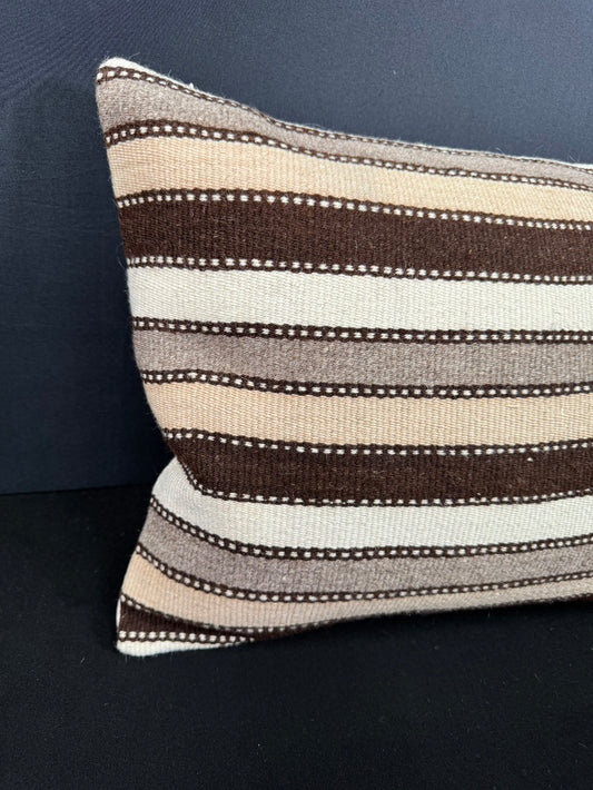 Turkish Hemp Pillow Cushion Natural Beige Brown Cushion Cover 16x24 #18121