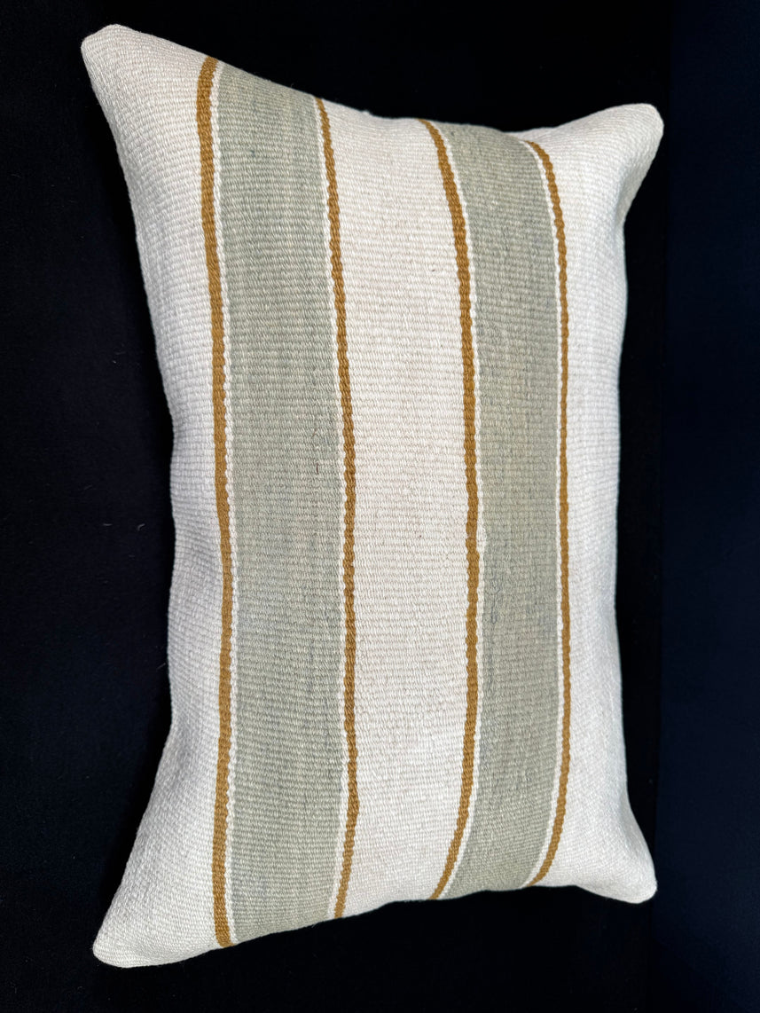 Turkish Hemp Pillow Cushion Natural Beige Sage Green Cushion Cover 16x24 #18101