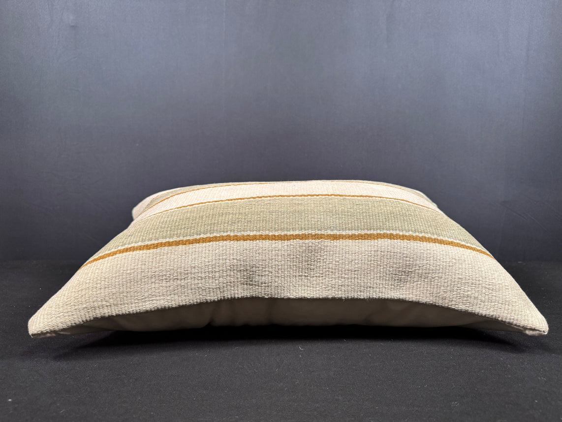 Turkish Hemp Pillow Cushion Natural Beige Sage Green Cushion Cover 16x24 #18101