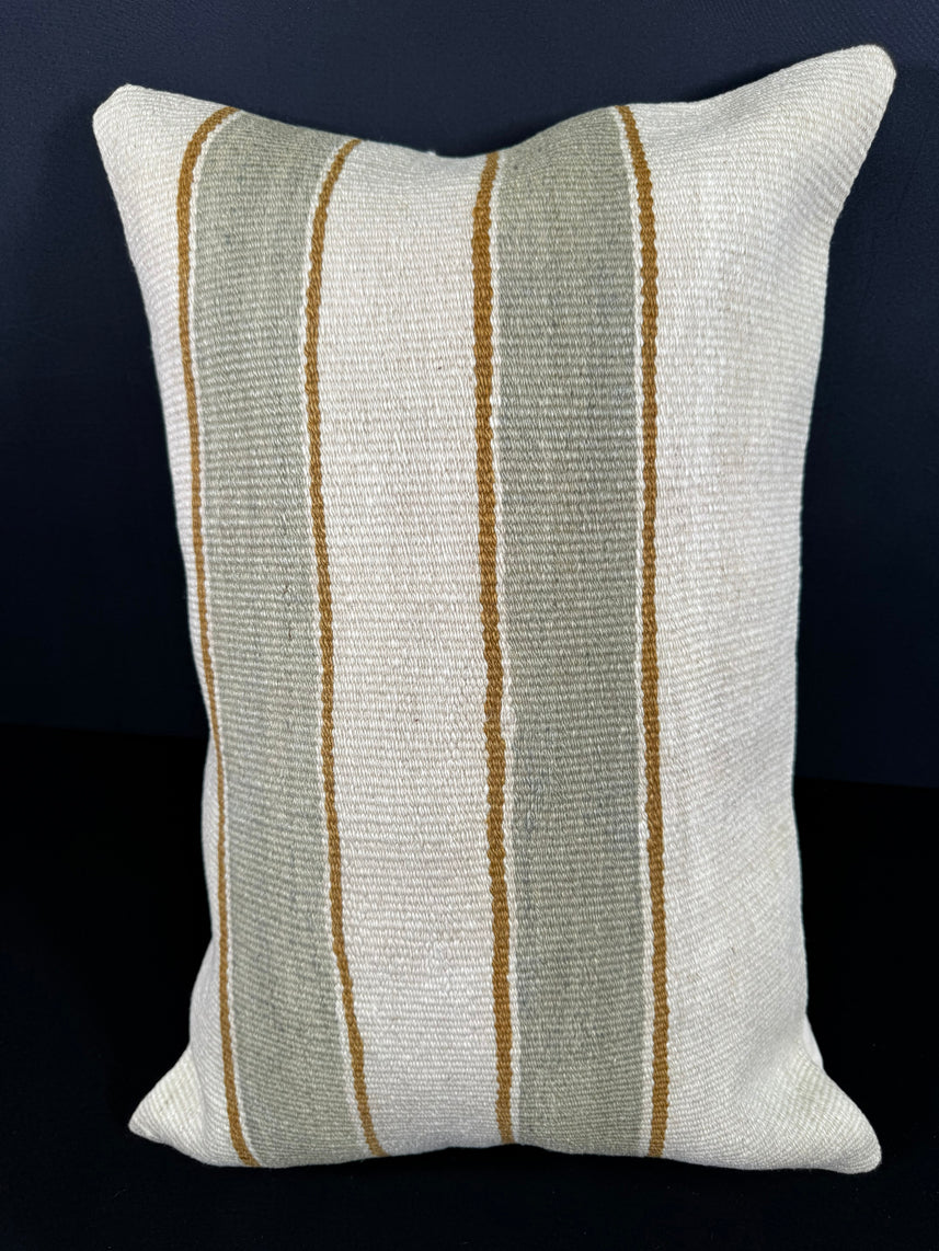 Turkish Hemp Pillow Cushion Natural Beige Sage Green Cushion Cover 16x24 #18101