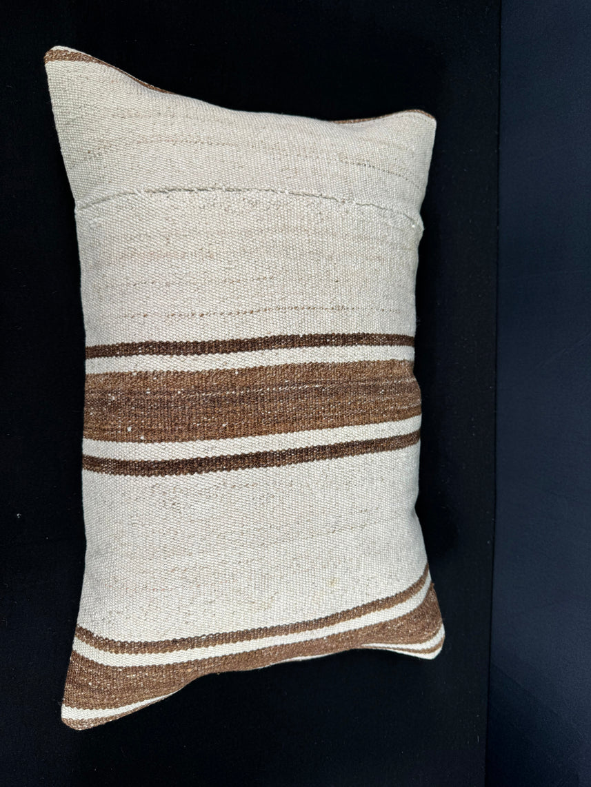 Turkish Hemp Pillow Cushion Natural Beige Brown Cushion Cover 16x24 #18117