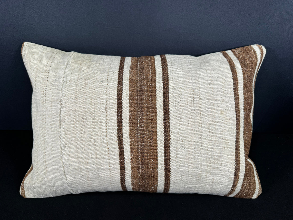 Turkish Hemp Pillow Cushion Natural Beige Brown Cushion Cover 16x24 #18117