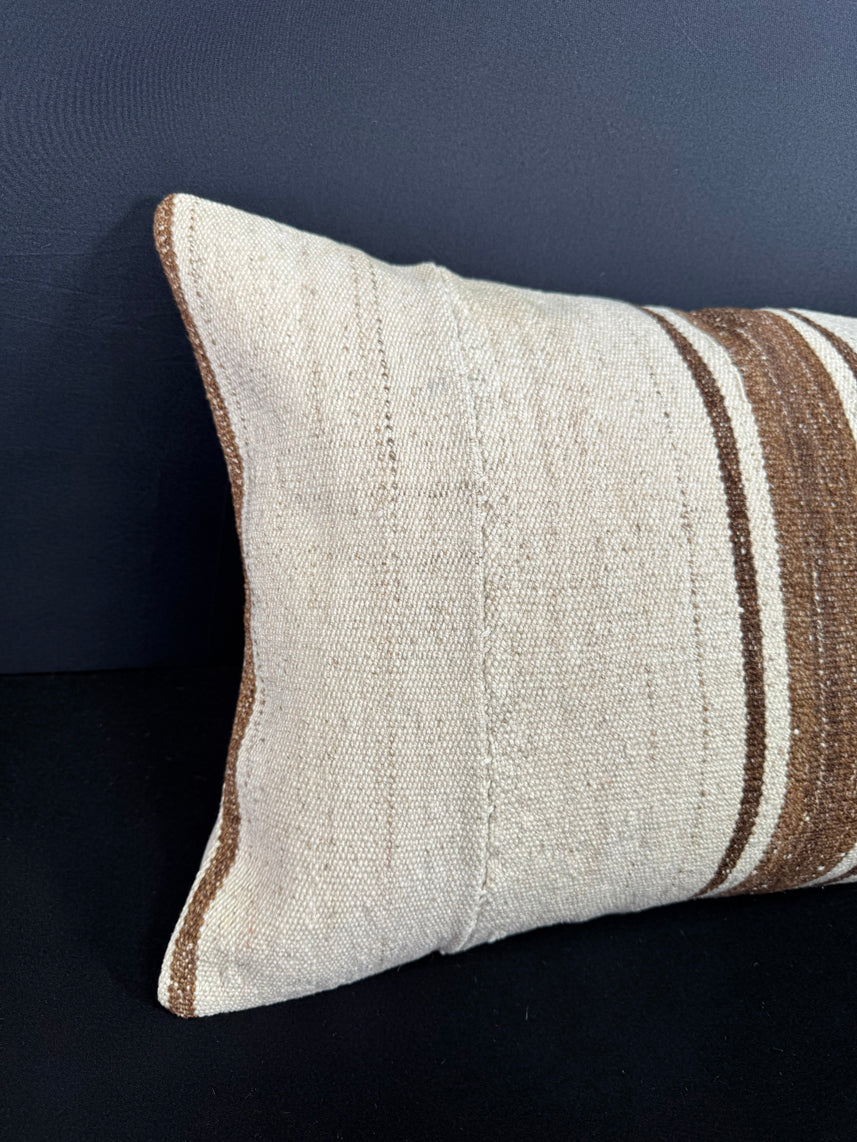 Turkish Hemp Pillow Cushion Natural Beige Brown Cushion Cover 16x24 #18117