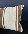 Turkish Hemp Pillow Cushion Natural Beige Brown Cushion Cover 16x24 #18117