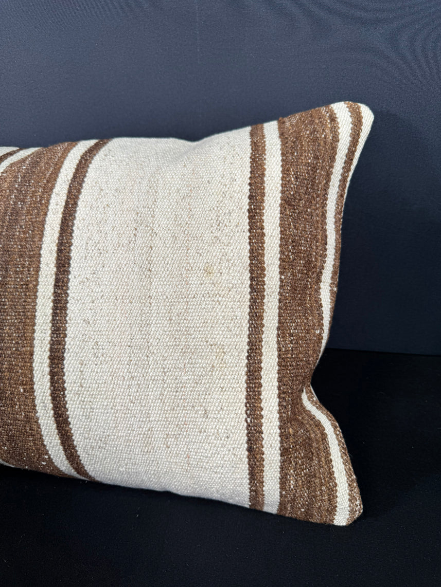 Turkish Hemp Pillow Cushion Natural Beige Brown Cushion Cover 16x24 #18117
