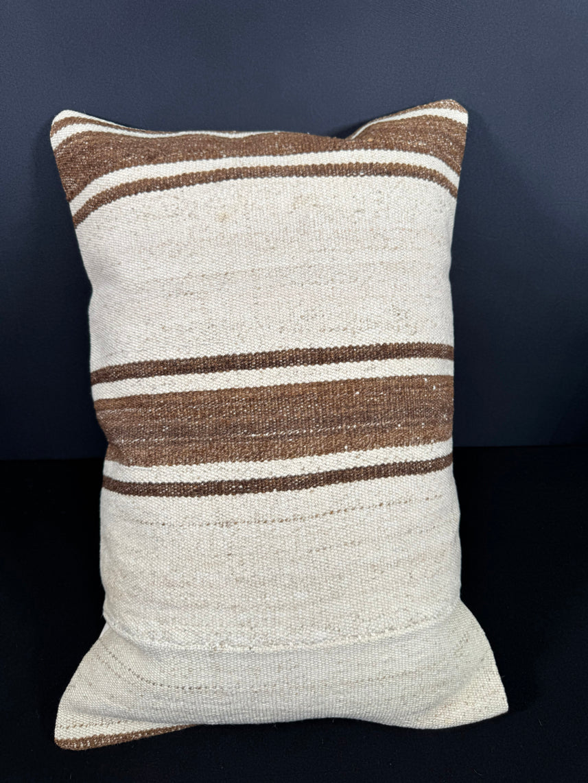Turkish Hemp Pillow Cushion Natural Beige Brown Cushion Cover 16x24 #18117