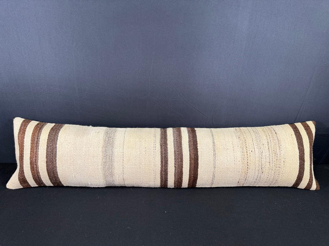 Turkish Hemp Pillow Cushion Natural Beige Brown Cushion Cover 12x46 #30297