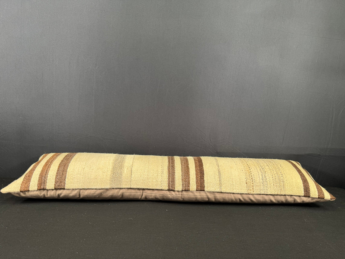 Turkish Hemp Pillow Cushion Natural Beige Brown Cushion Cover 12x46 #30297
