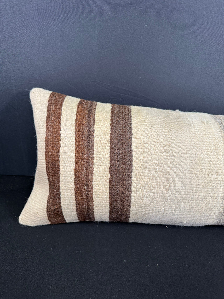 Turkish Hemp Pillow Cushion Natural Beige Brown Cushion Cover 12x46 #30297