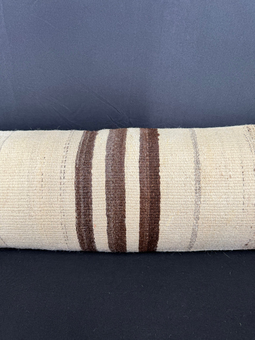 Turkish Hemp Pillow Cushion Natural Beige Brown Cushion Cover 12x46 #30297