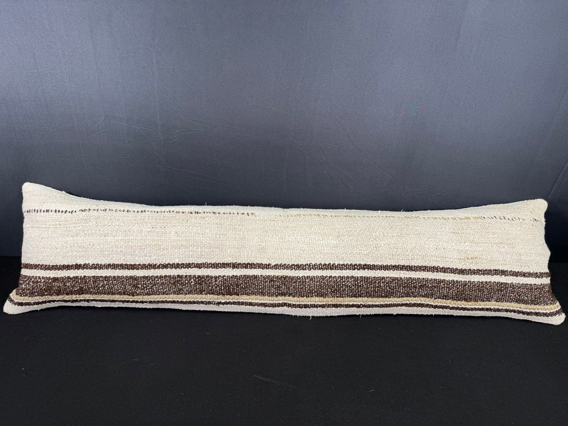 Turkish Hemp Pillow Cushion Natural Beige Brown Cushion Cover 12x46 #30308