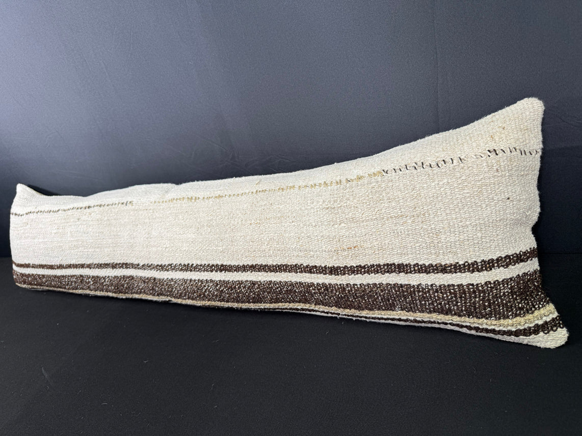 Turkish Hemp Pillow Cushion Natural Beige Brown Cushion Cover 12x46 #30308