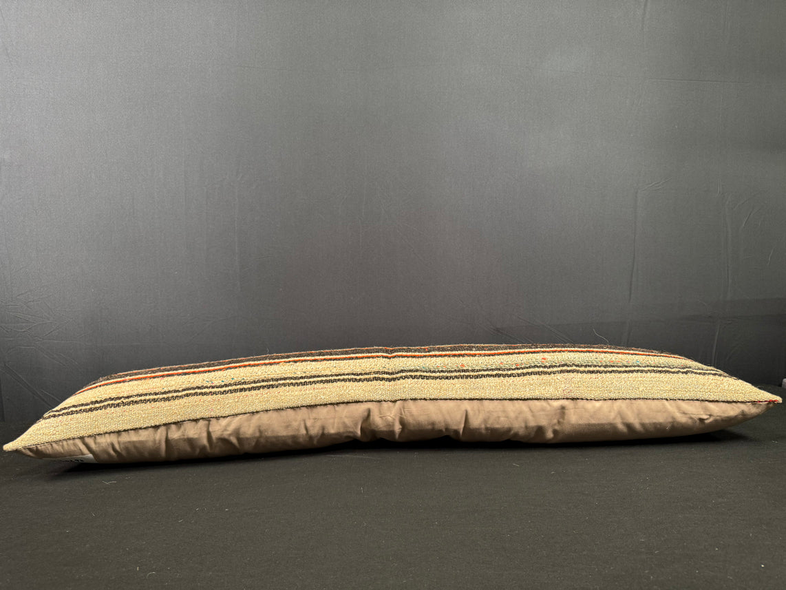 Turkish Hemp Pillow Cushion Natural Beige Brown Cushion Cover 12x46 #30298