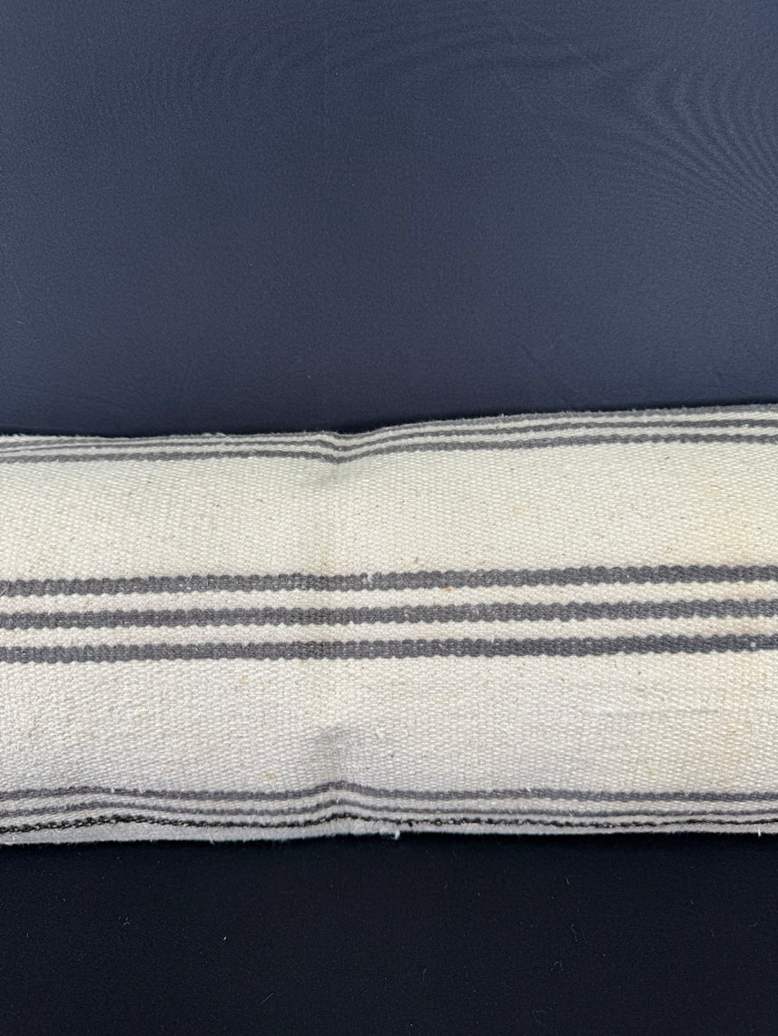 Turkish Hemp Pillow Cushion Natural Beige Gray Cushion Cover 12x46 #30294