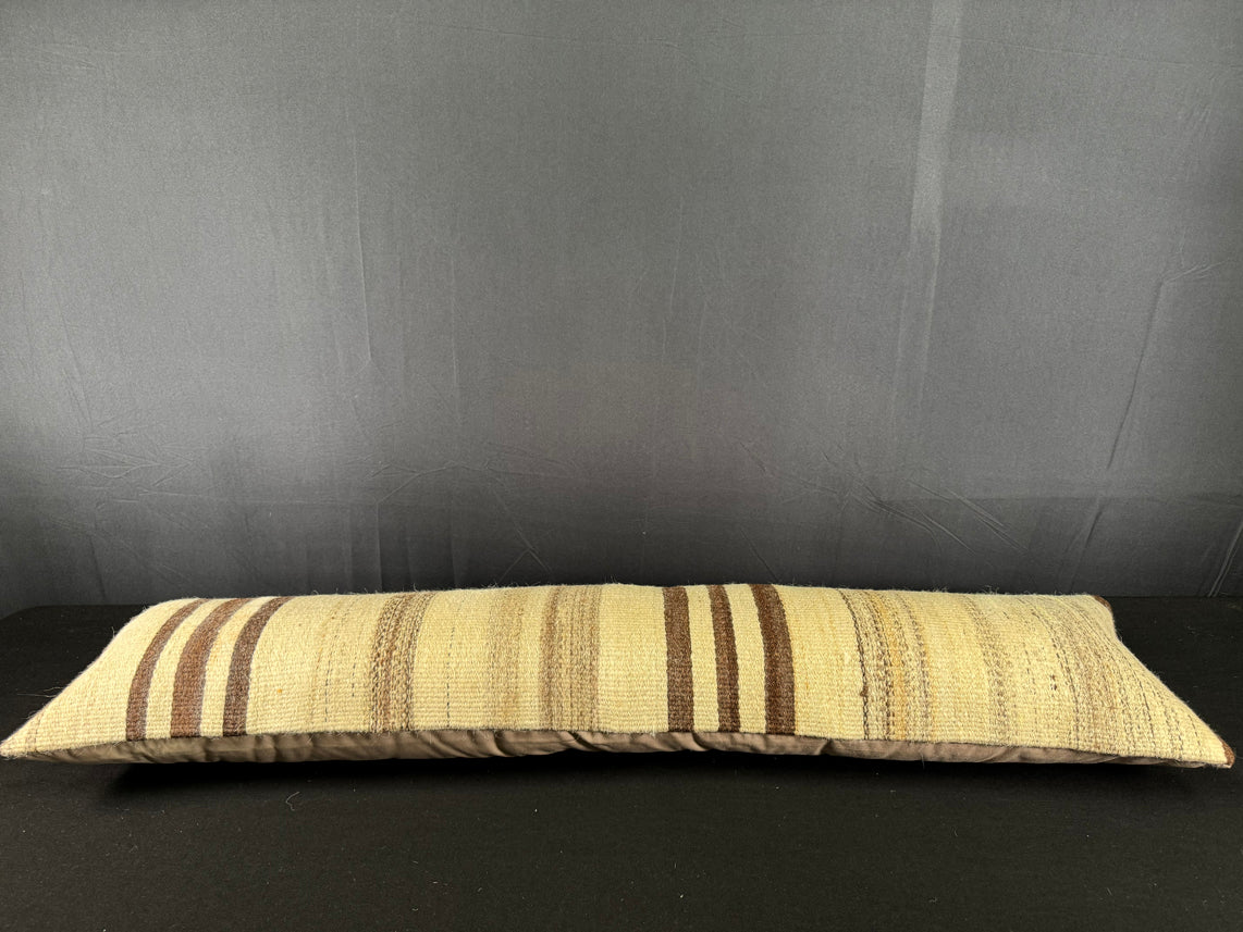 Turkish Hemp Pillow Cushion Natural Beige Brown Cushion Cover 12x46 #30301