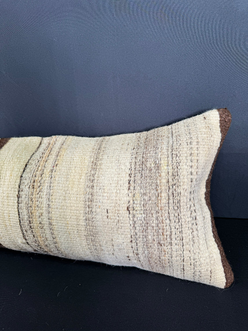 Turkish Hemp Pillow Cushion Natural Beige Brown Cushion Cover 12x46 #30301