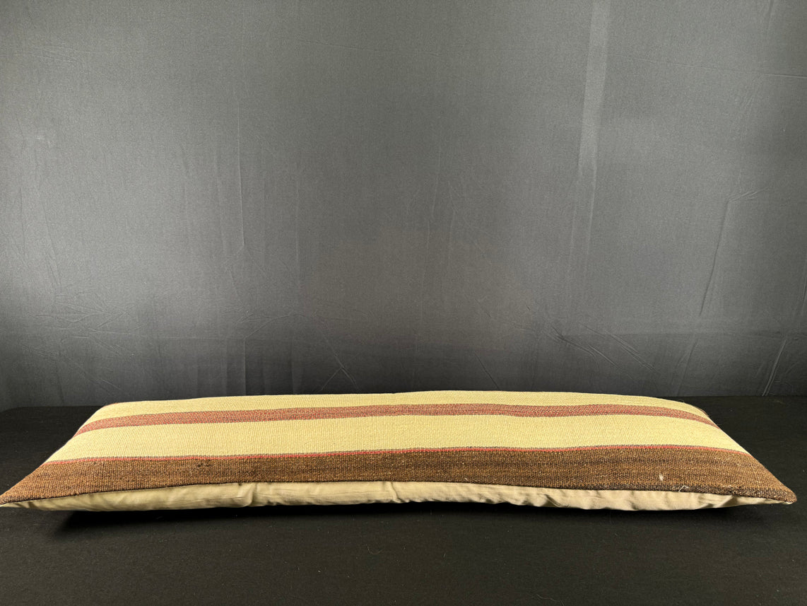Turkish Hemp Pillow Cushion Natural Beige Brown Cushion Cover 12x46 #30299