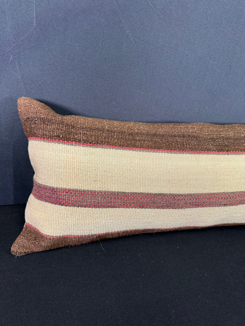 Turkish Hemp Pillow Cushion Natural Beige Brown Cushion Cover 12x46 #30299