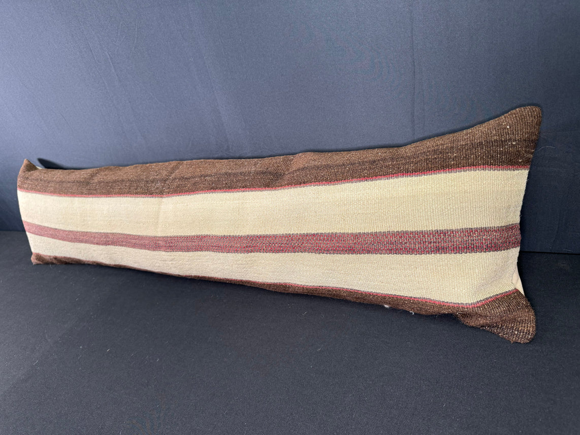 Turkish Hemp Pillow Cushion Natural Beige Brown Cushion Cover 12x46 #30299
